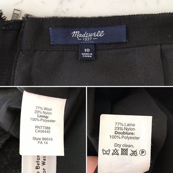 Madewell Wool Flounce Mini Skirt Gray • 10 - Picture 4 of 4